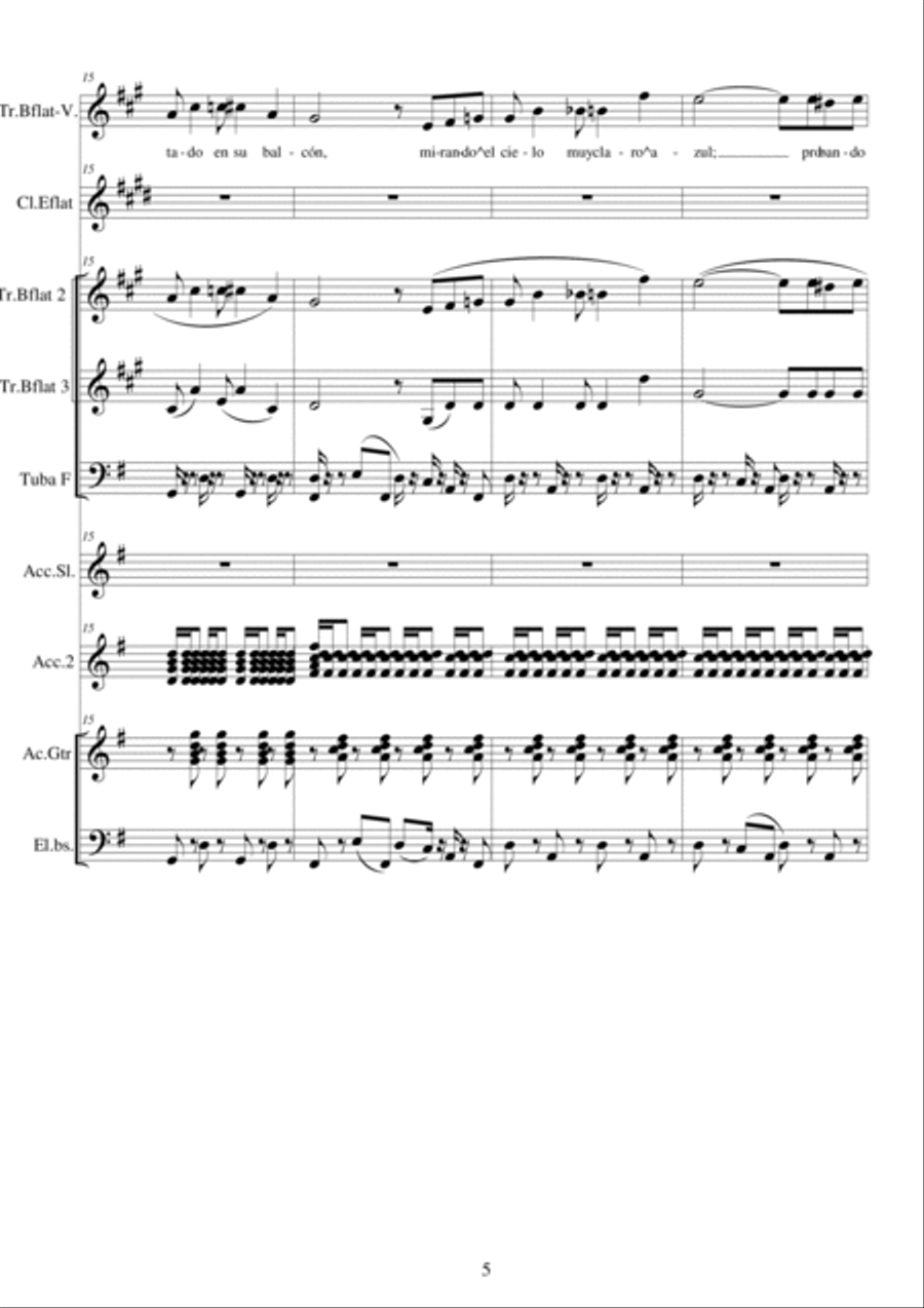 El morenito y el pajarito_Corrido_Full score and parts Flute scores gallery preview page 5