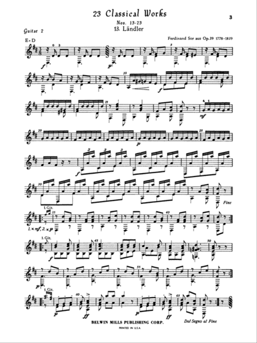 Twenty-three Classical Works for Two Guitars, Book 2 Small Ensemble scores gallery preview page 4