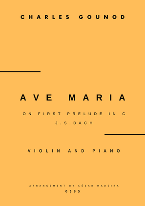 Ave Maria by Bach/Gounod - Violin and Piano (Full Score)