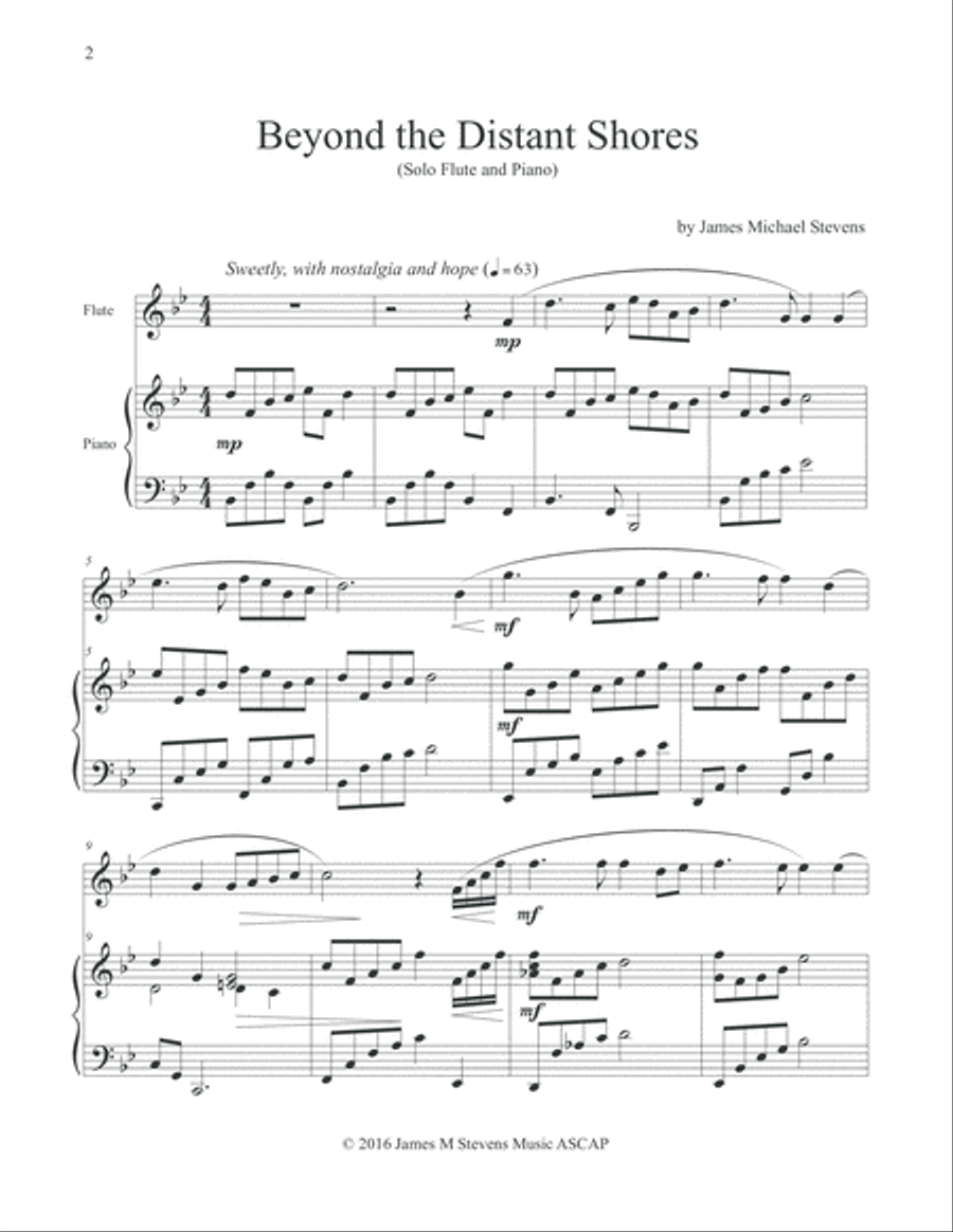 Beyond the Distant Shores - Solo Flute & Piano - B Flat Beyond the Distant Shores - Solo Flute & Piano - B Flat Flute Solo scores gallery preview page 2