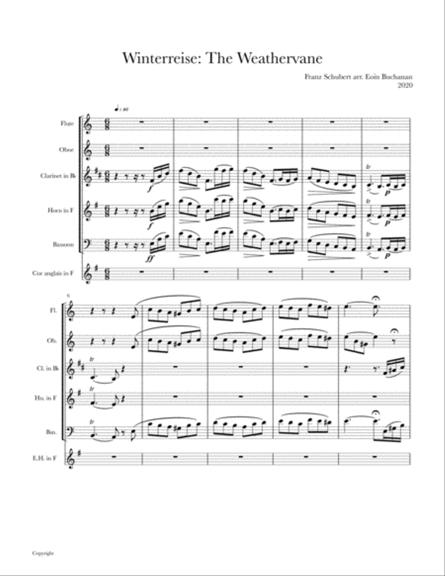 The Weathervane arr for Wind Ensemble Woodwind Ensemble scores gallery preview page 1