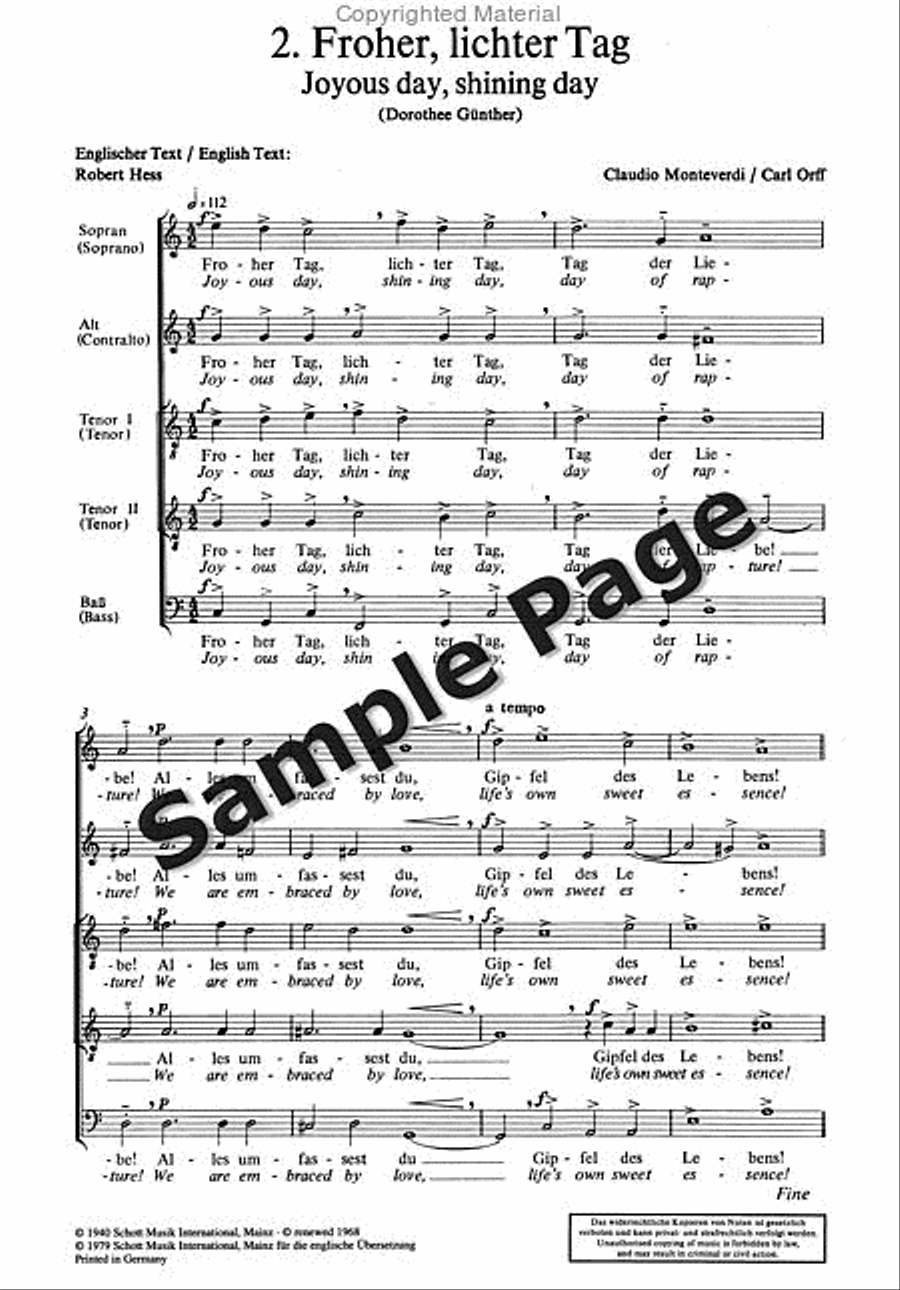 Monteverdi/orff Choere 2 Aus Orpheus Mixed Choir scores gallery preview page 10