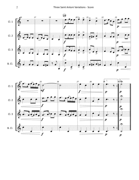 Three Saint Antoni Variations for Clarinet Quartet (from Variations on a Theme by Haydn) image number null