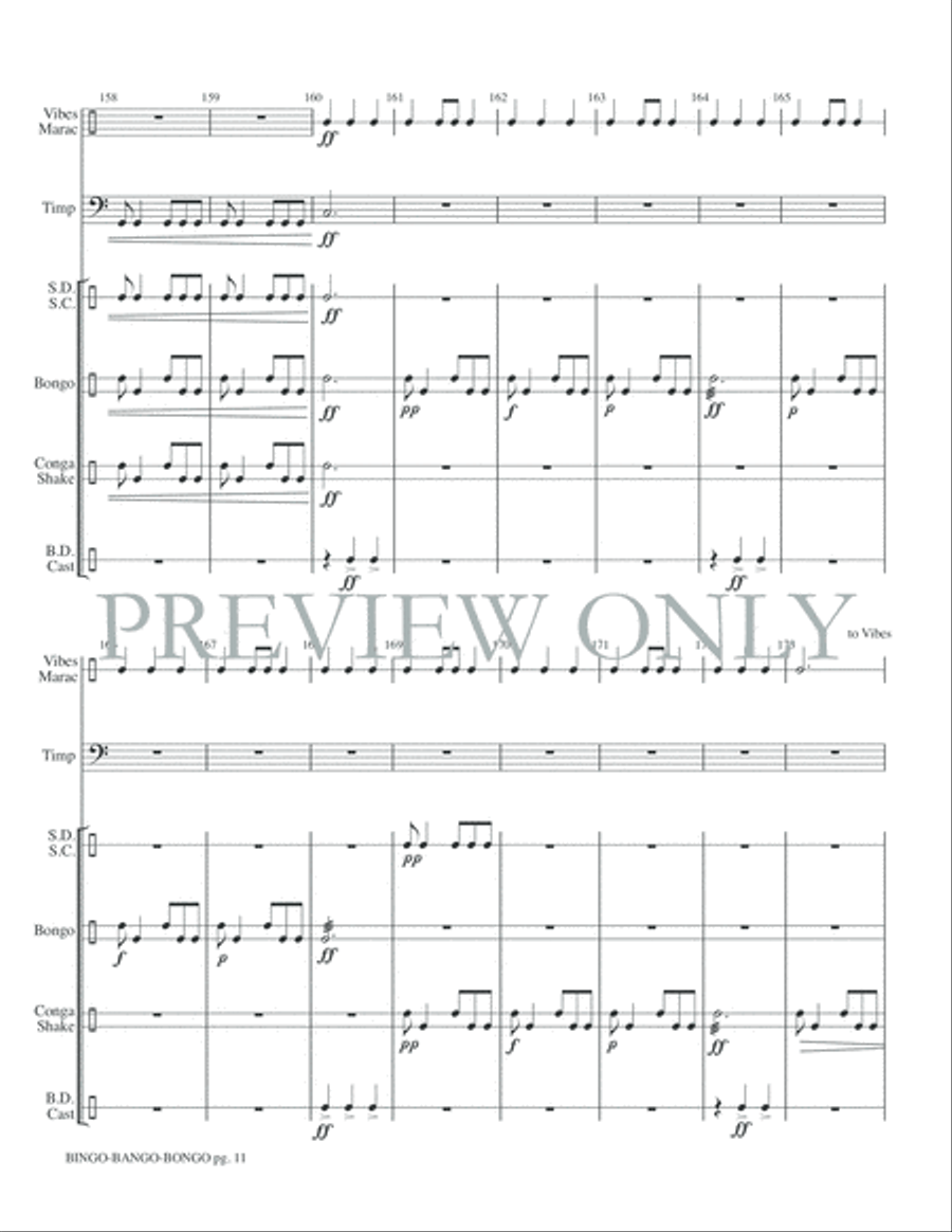 Bingo, Bango, Bongo Small Ensemble scores gallery preview page 13