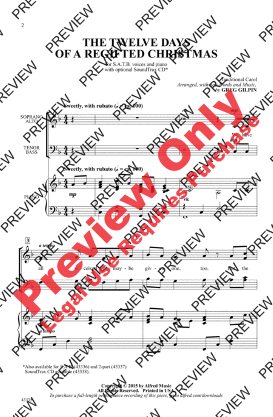 The Twelve Days of a Regifted Christmas 4-Part scores gallery preview page 17