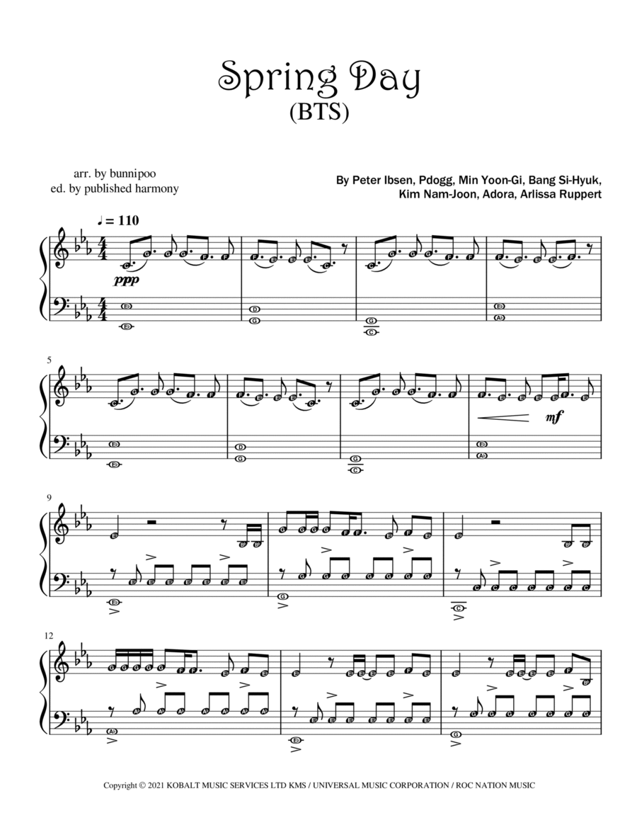 Spring Day Easy Piano scores gallery preview page 1