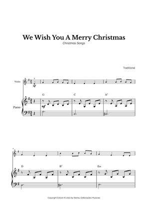 We Wish You A Merry Christmas for Easy Violin and Piano