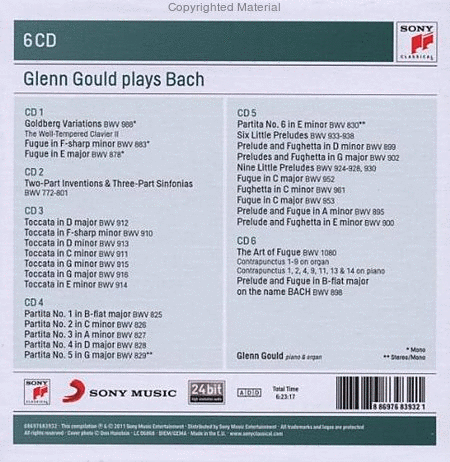 Glenn Gould Plays Bach - Sony