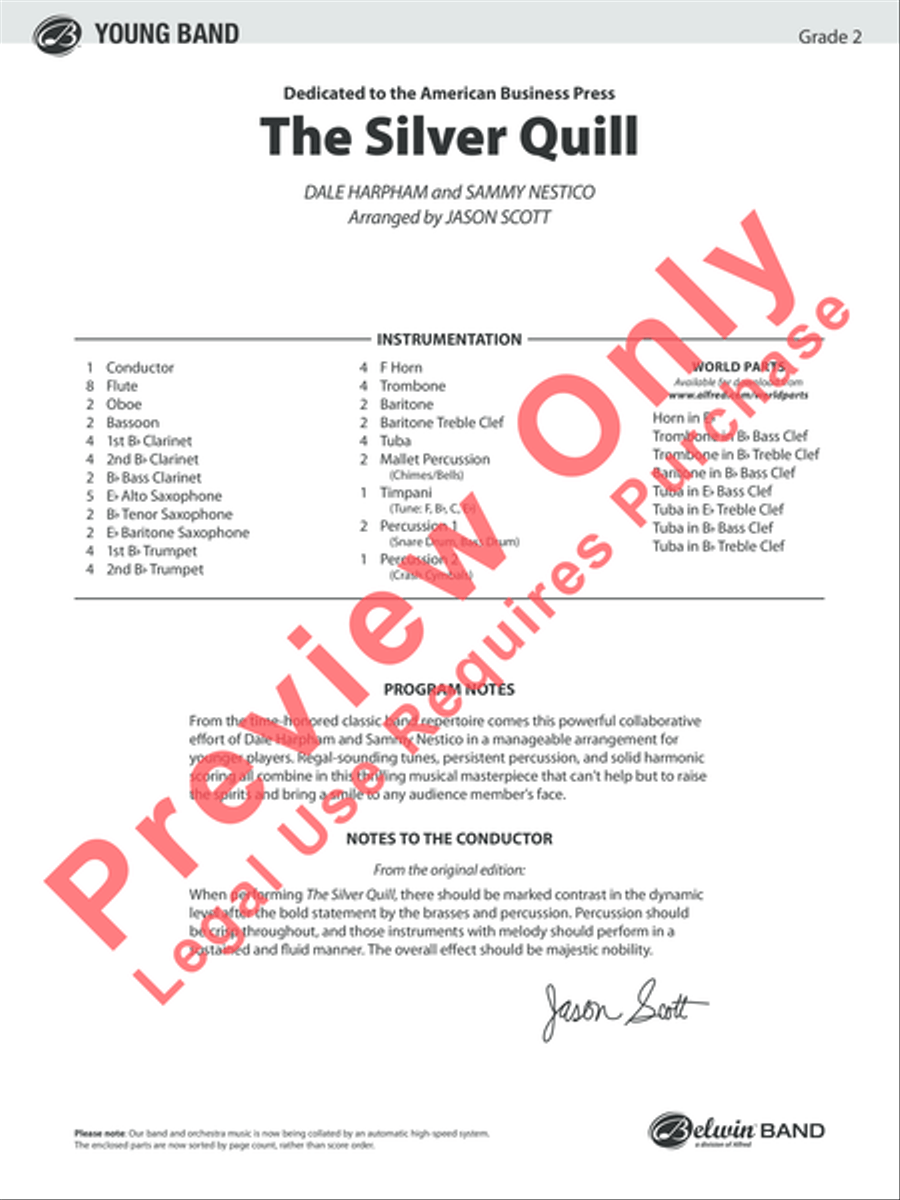 The Silver Quill Concert Band scores gallery preview page 2