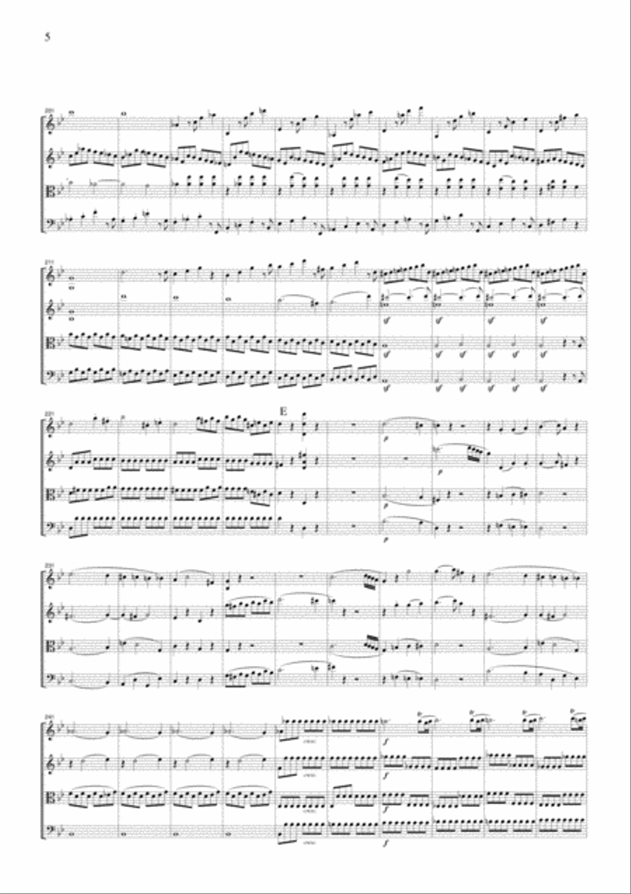 Mozart Symphony No.40, 1st mvt., for string quartet, CM001 String Quartet scores gallery preview page 5