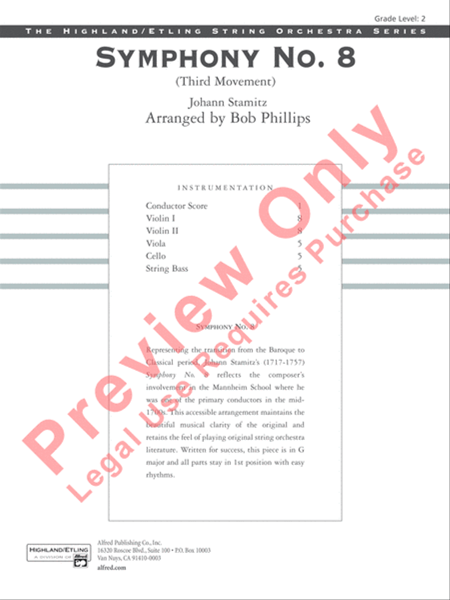 Symphony No. 8 Symphony No. 8 String Orchestra scores gallery preview page 2