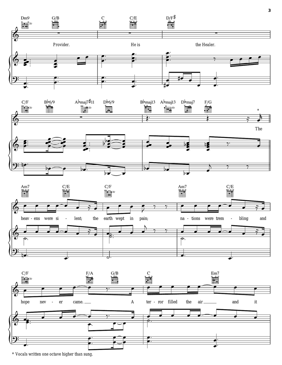 Hero Piano, Vocal, Guitar scores gallery preview page 3