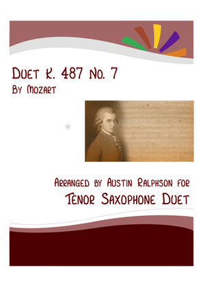 Mozart K. 487 No. 7 - tenor sax duet