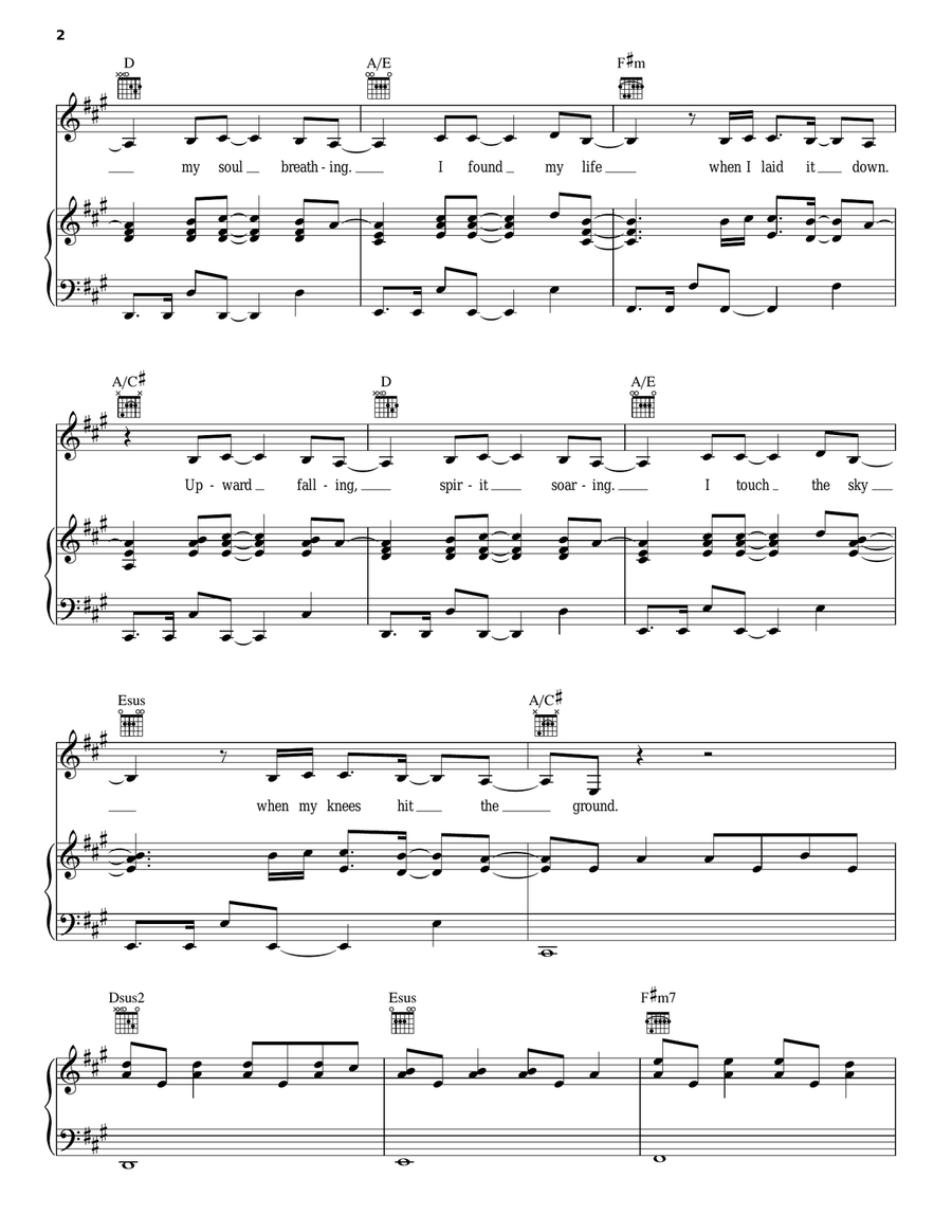 Touch The Sky Touch The Sky Piano, Vocal, Guitar scores gallery preview page 2