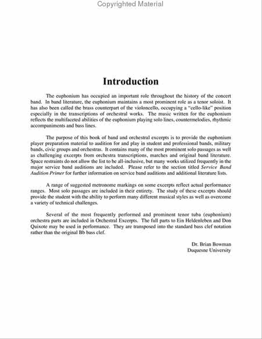 Euphonium Excerpts from the Standard Band and Orchestral Library School and Community scores gallery preview page 2
