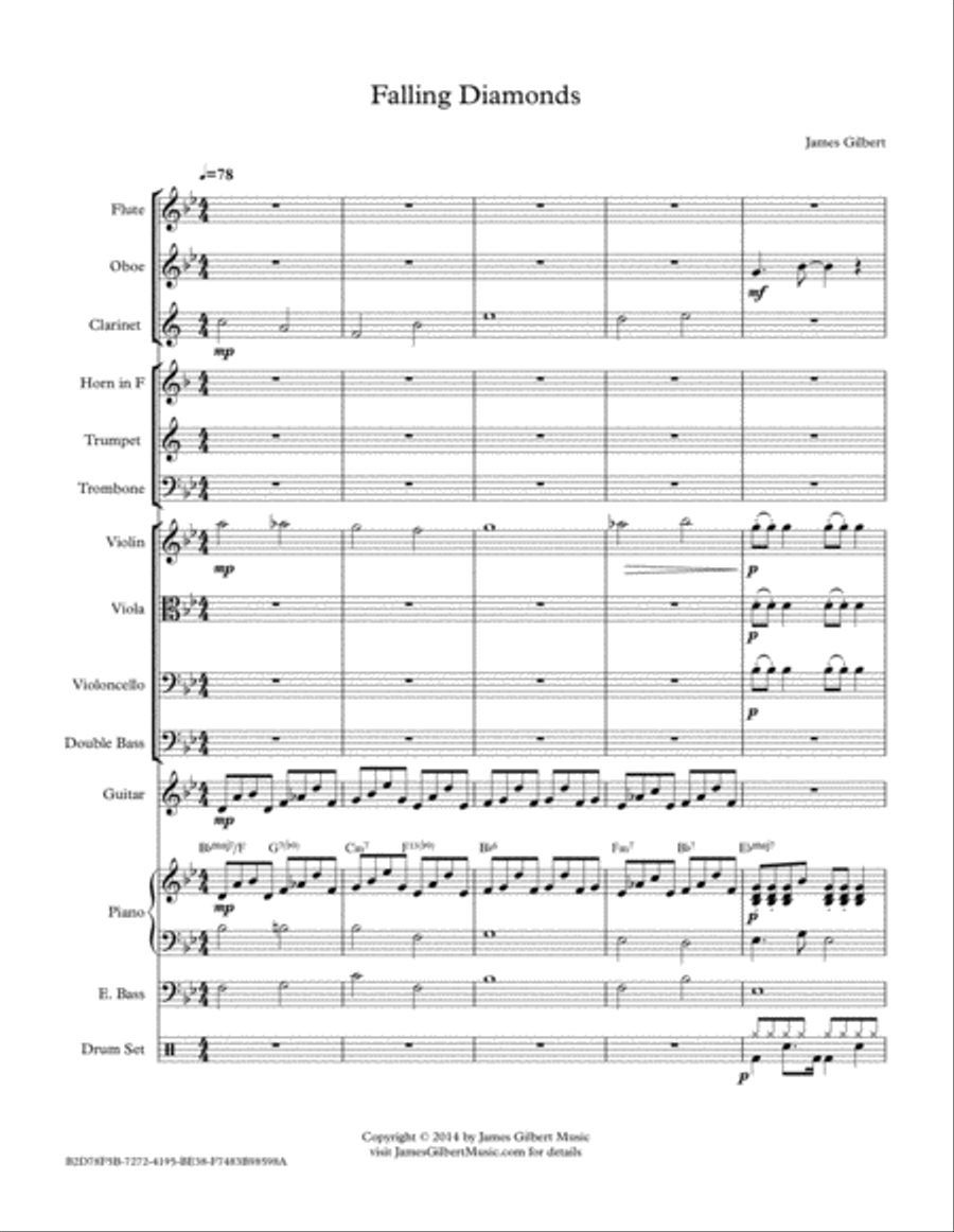 Falling Diamonds Full Orchestra scores gallery preview page 1