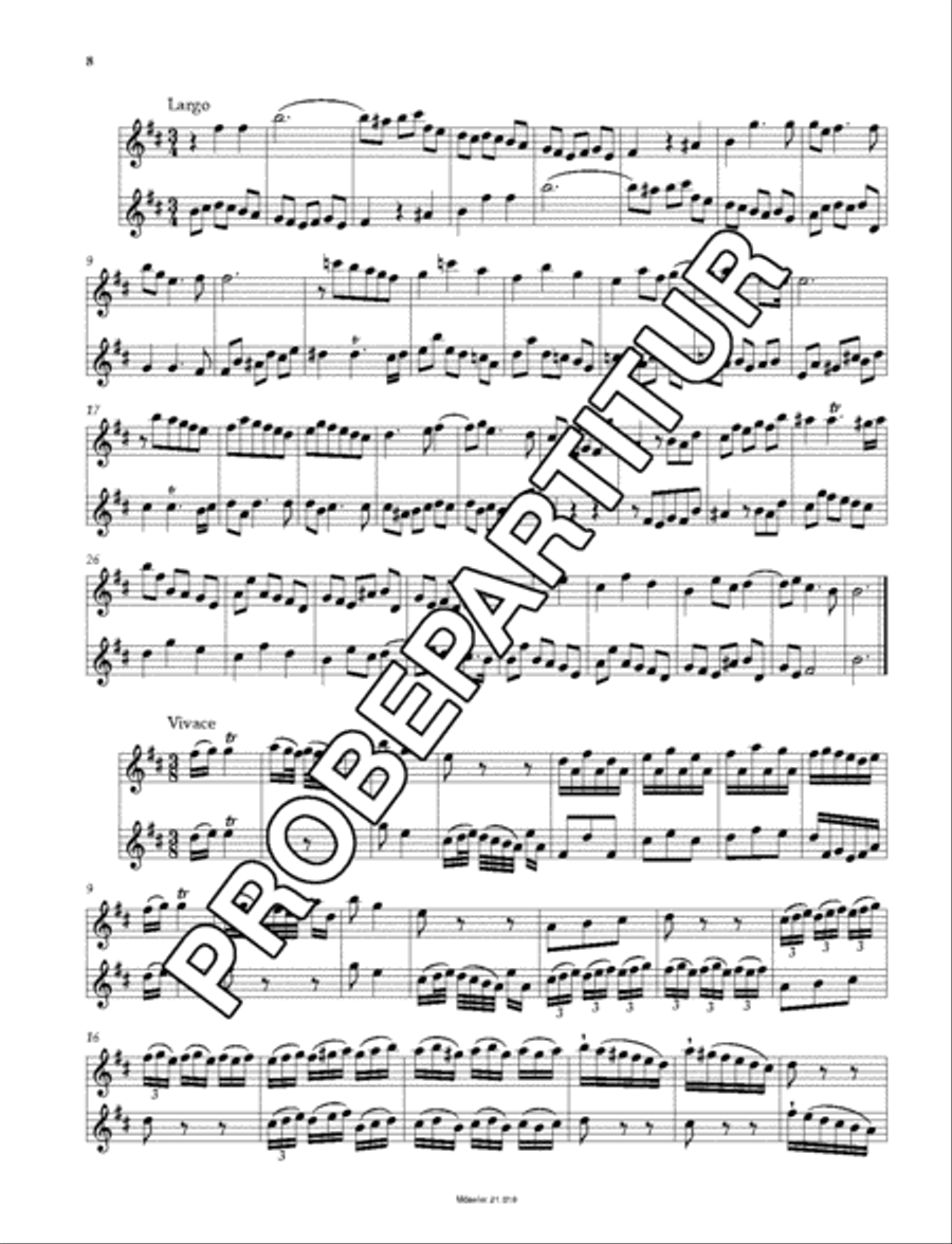 6 Duette/Sonaten op. 2 TWV 40:101-106 Flute scores gallery preview page 9