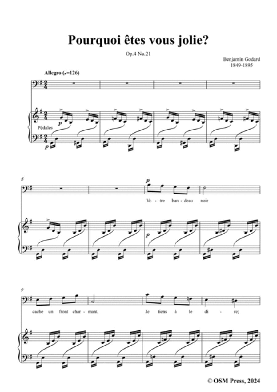 B. Godard-Pourquoi êtes vous jolie?,Op.4 No.21,in G Major Voice scores gallery preview page 3