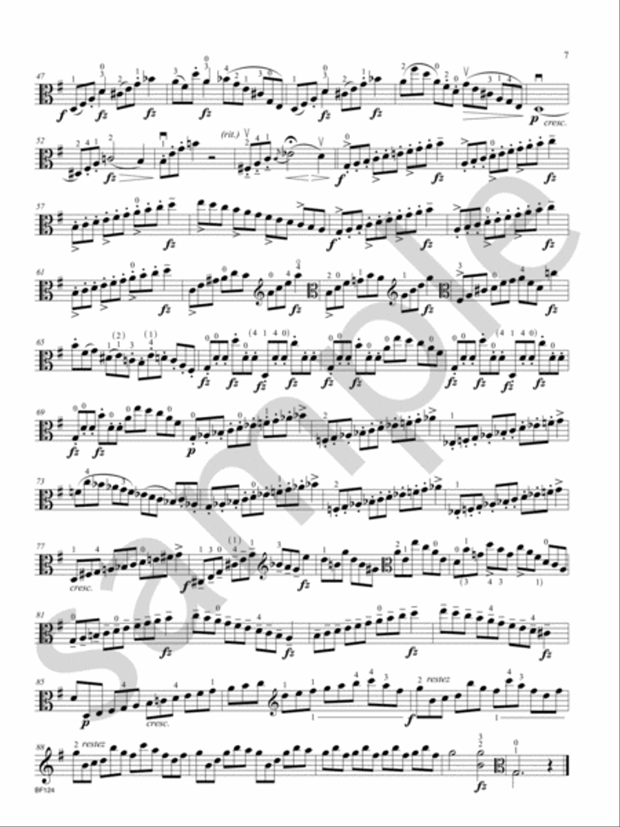 Selected Etudes for Viola