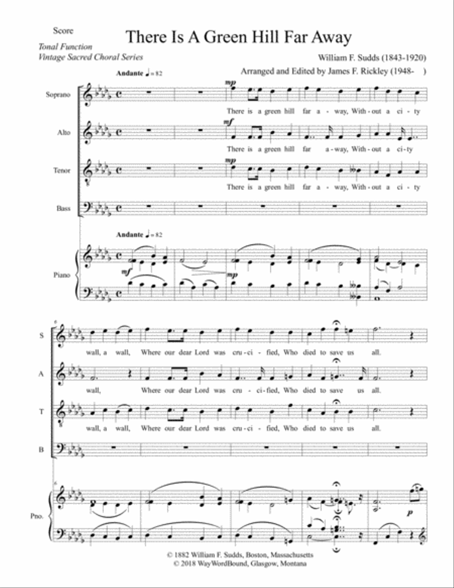 There Is A Green Hill Far Away 4-Part scores gallery preview page 1