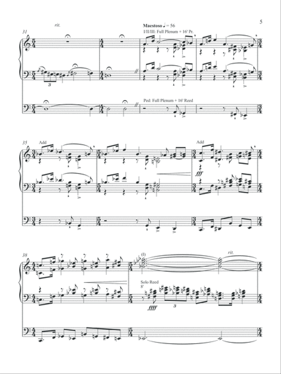Hommage à Langlais: Song of Peace in a Time of War Organ Solo scores gallery preview page 3