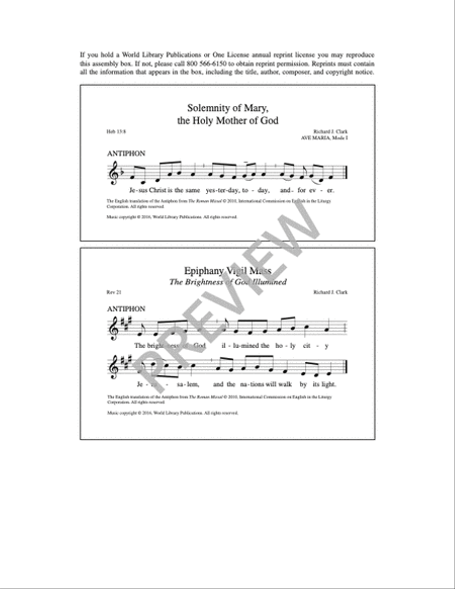 Communion Antiphons for Christmas 4-Part scores gallery preview page 2