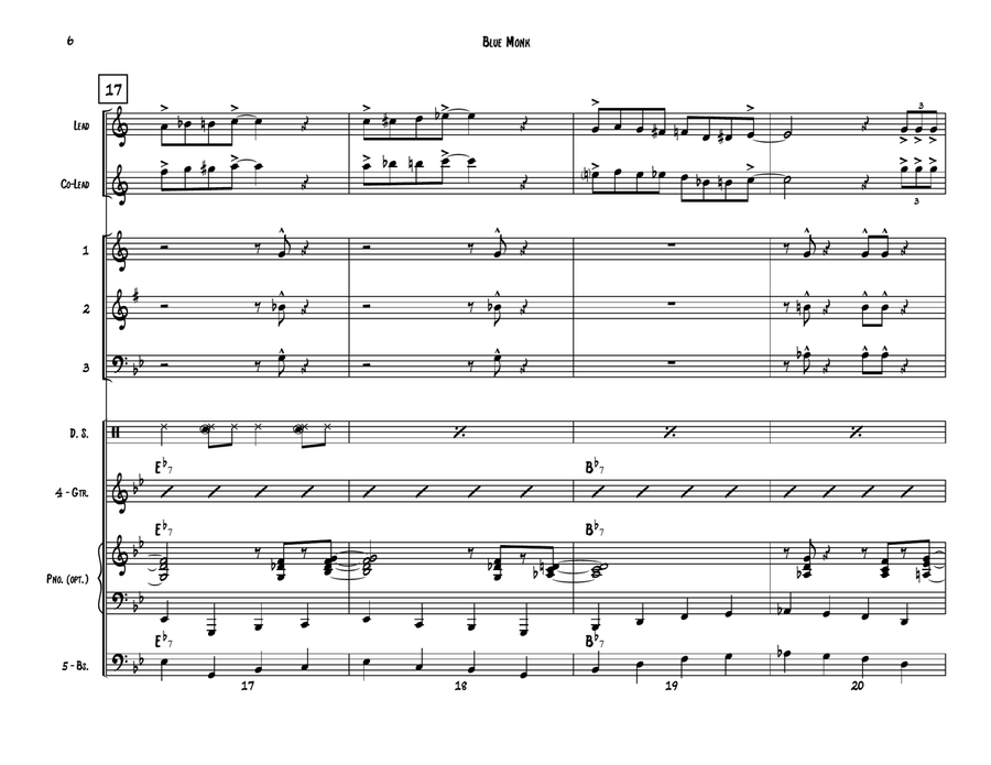 Blue Monk Jazz Ensemble scores gallery preview page 6