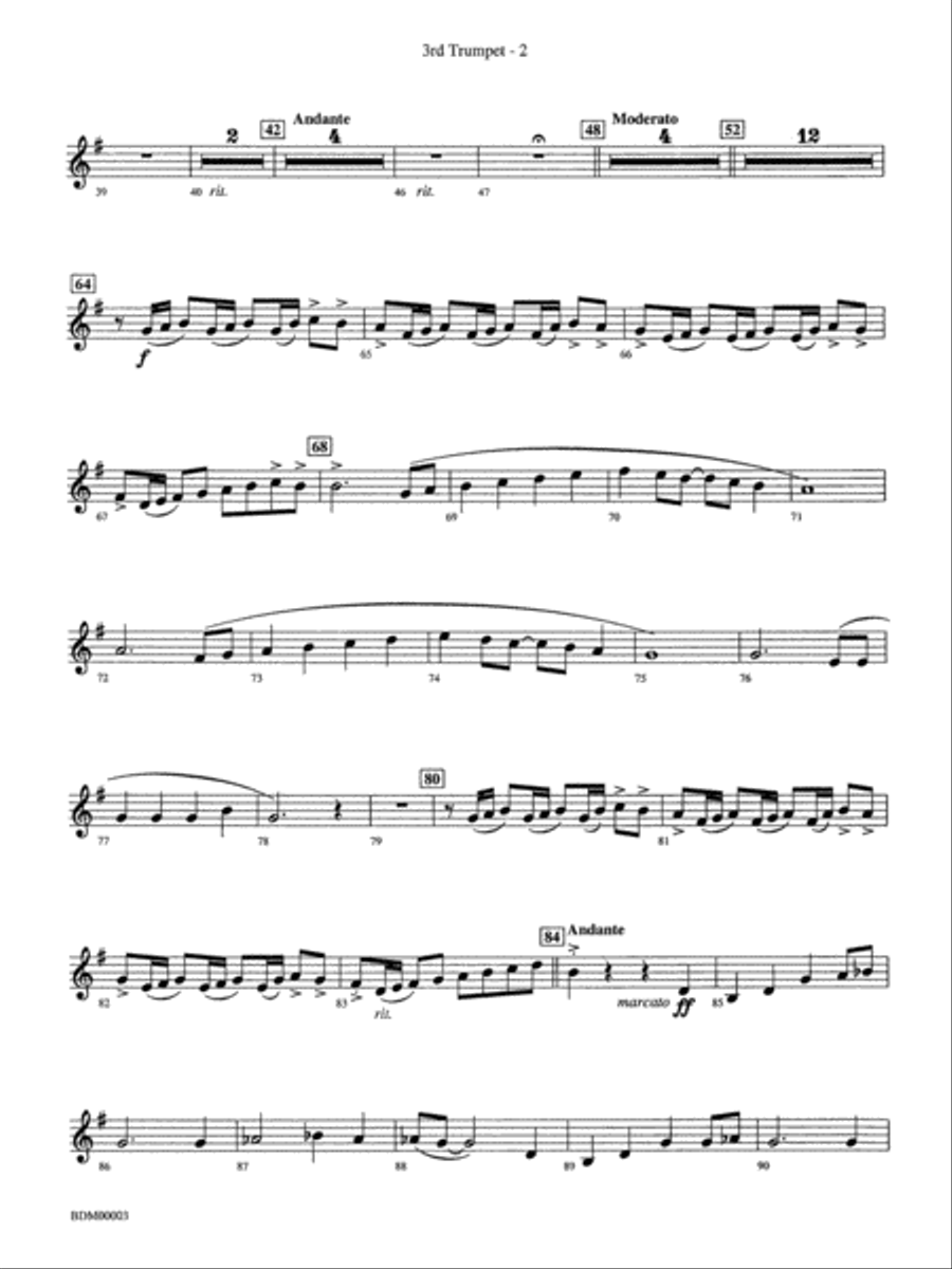 Overture de Argentina: 3rd B-flat Trumpet Concert Band scores gallery preview page 2