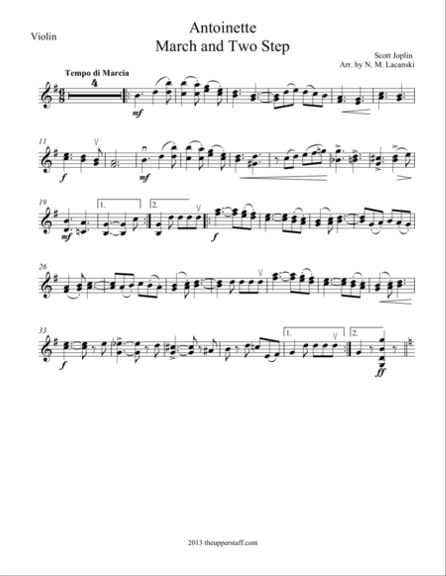 Antoinette (Advanced) Violin Solo scores gallery preview page 1