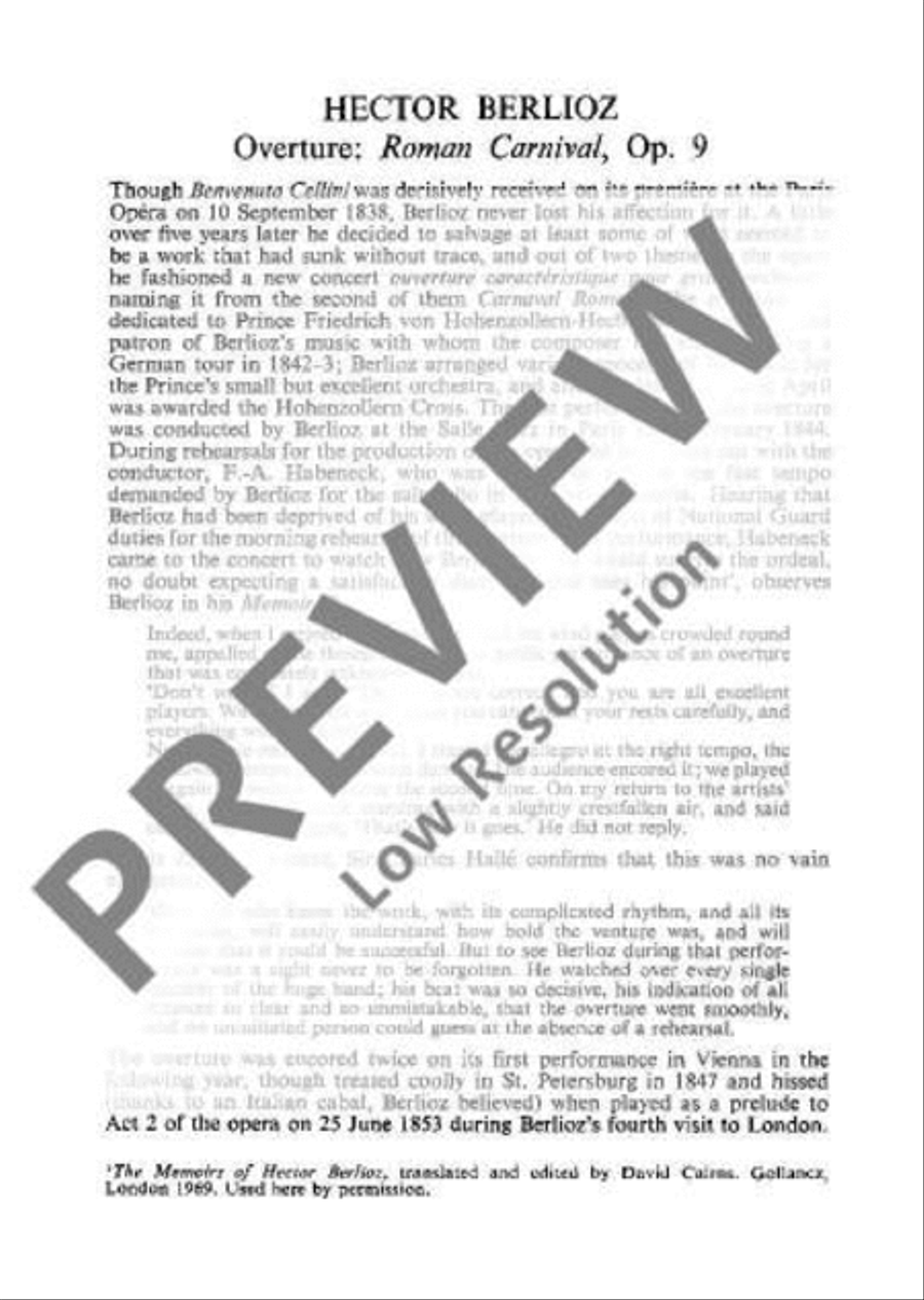 The Roman Carnival The Roman Carnival Orchestra scores gallery preview page 3