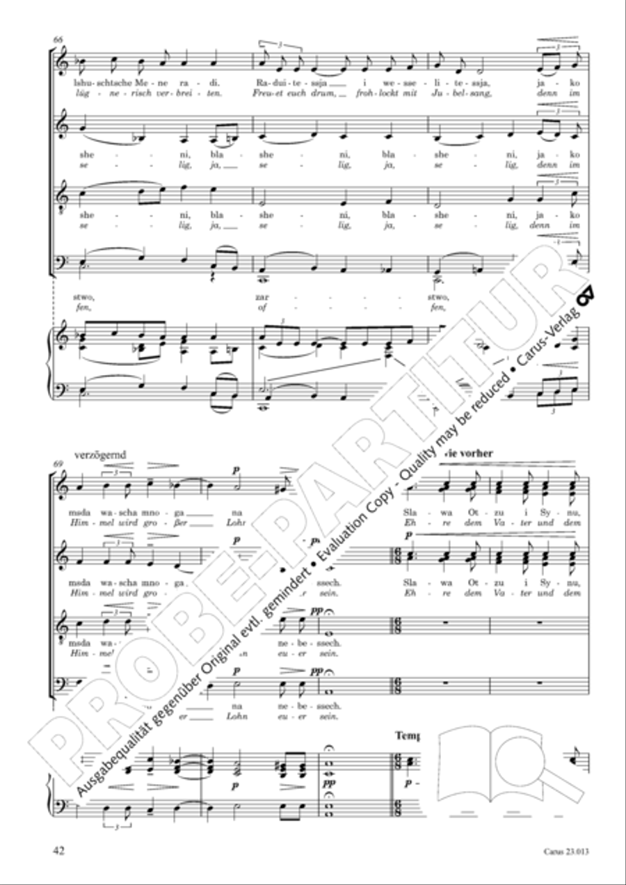 Liturgy of St. John Chrysostom op. 31 for mixed choir a cappella (Chrysostomos-Liturgie op. 31 fur Chor a cappella mit singbarem deutschem Text) A Cappella scores gallery preview page 64