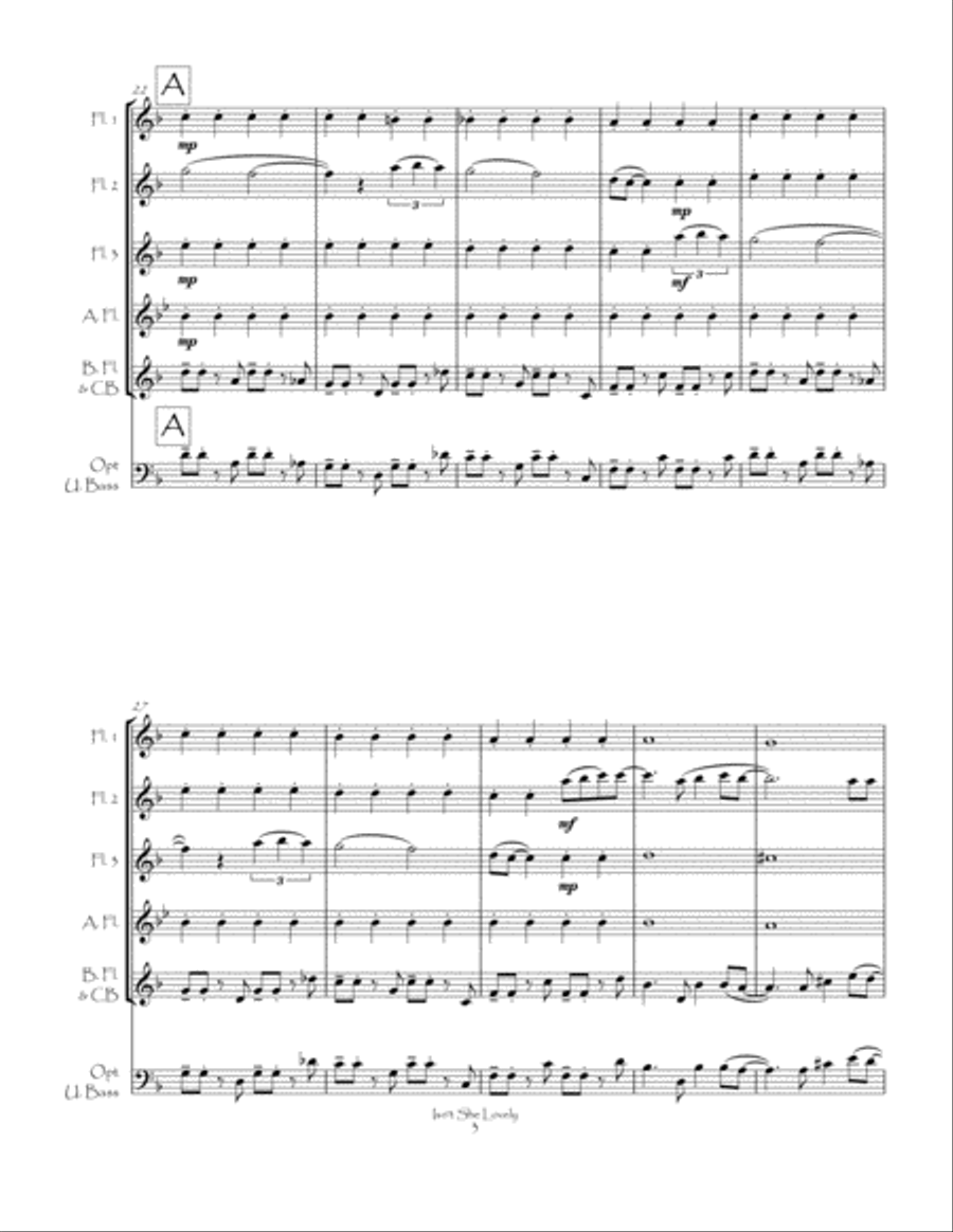 Isn't She Lovely Isn't She Lovely Flute Choir scores gallery preview page 5