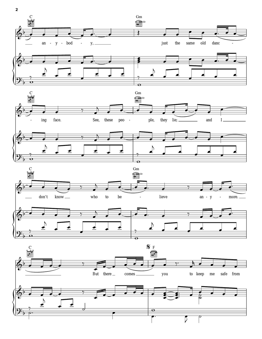 Just A Game Just A Game Piano, Vocal, Guitar scores gallery preview page 2