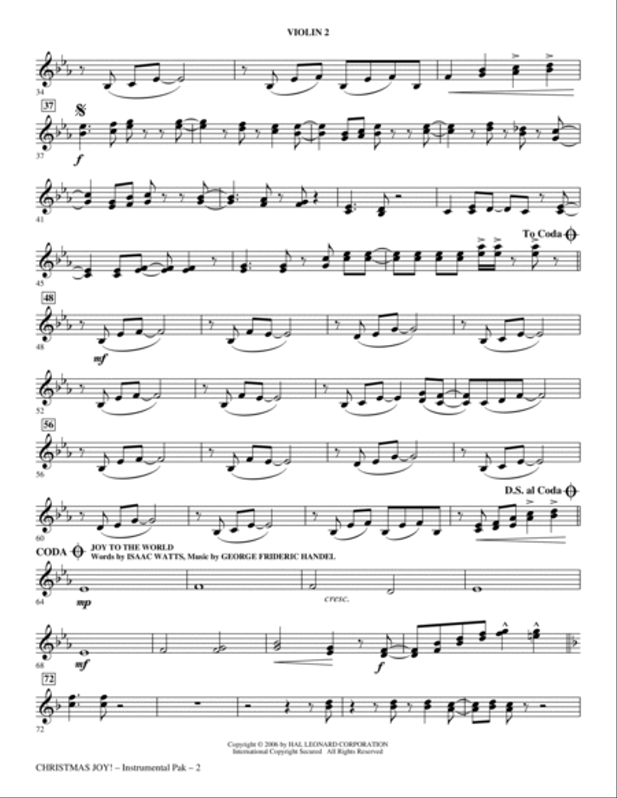Christmas Joy! - Violin 2 Choir scores gallery preview page 2