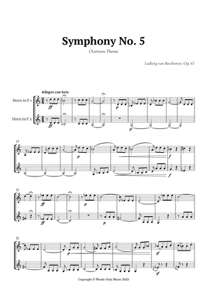 Symphony No. 5 by Beethoven for French Horn Duet