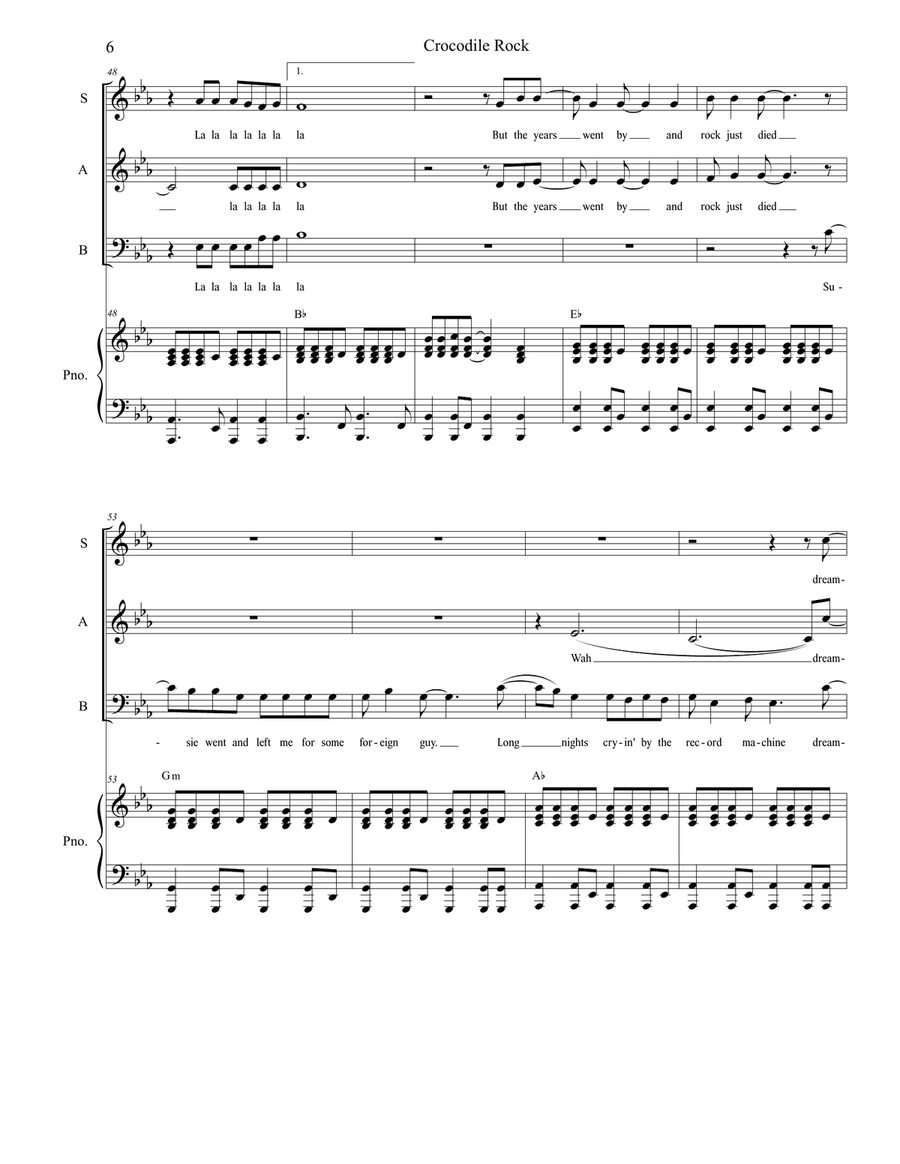 Crocodile Rock 3-Part scores gallery preview page 6