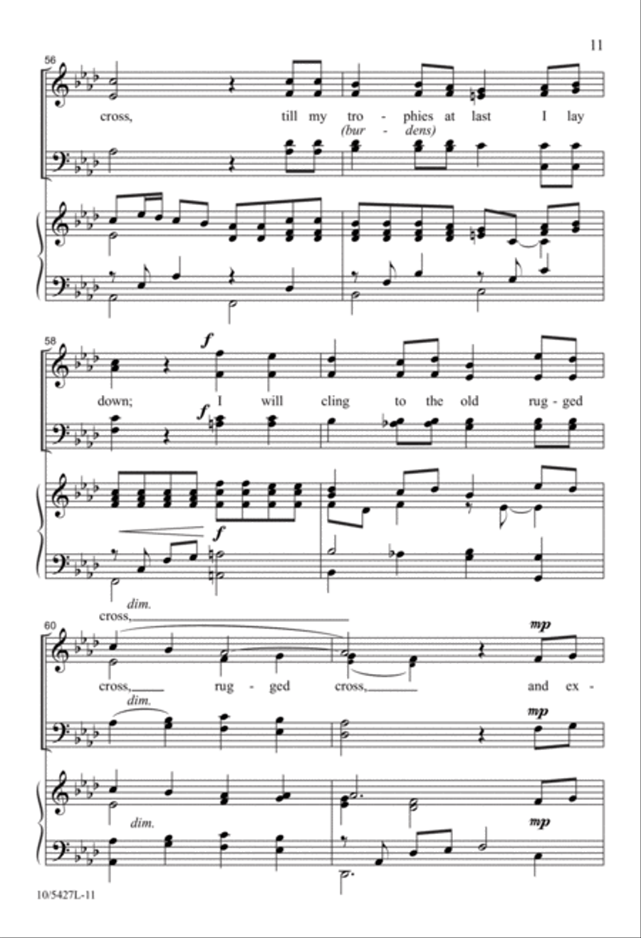 On a Hill Far Away 4-Part scores gallery preview page 11