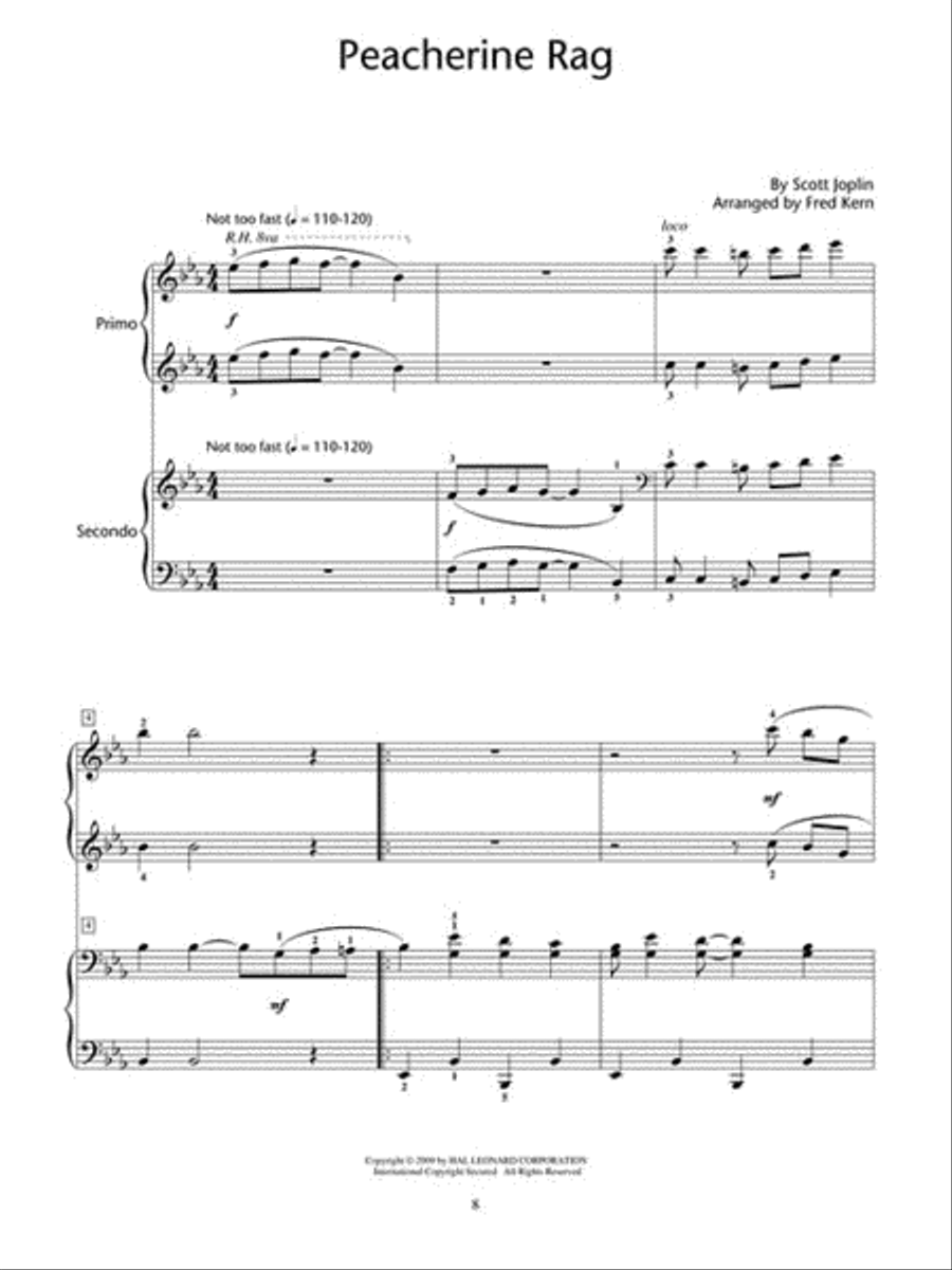 Joplin Ragtime Duets Piano Method scores gallery preview page 4