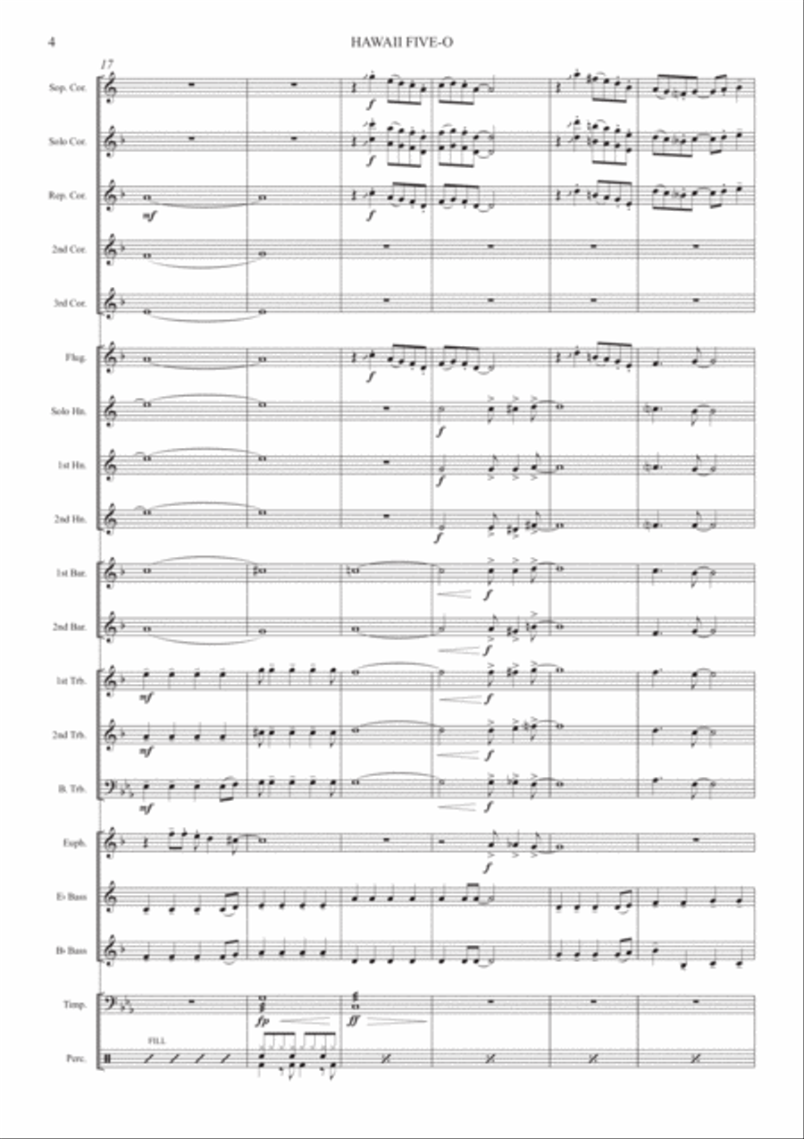 Hawaii Five-O Theme Hawaii Five-O Theme Brass Ensemble scores gallery preview page 6
