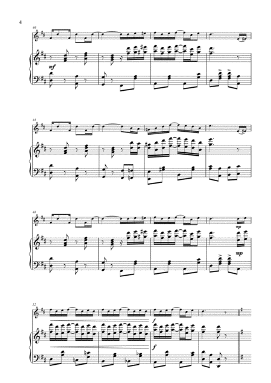 The Entertainer. For Solo Violin and Piano Violin Solo scores gallery preview page 4