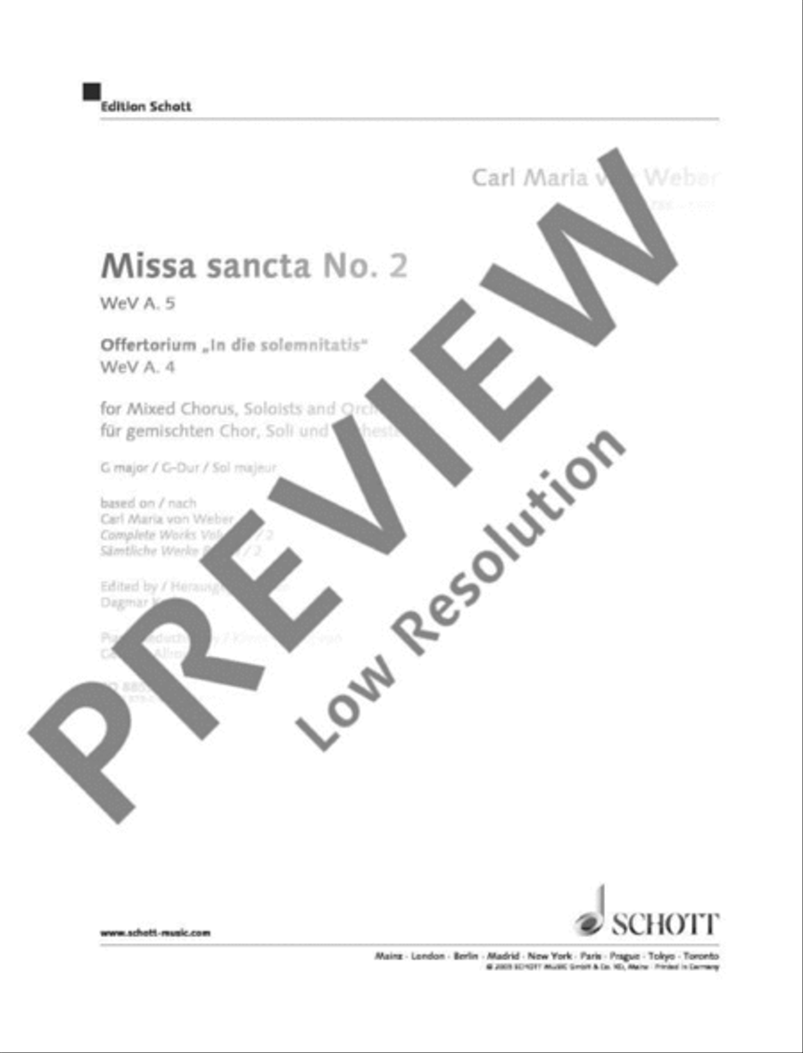 Missa sancta No. 2 G major 4-Part scores gallery preview page 2