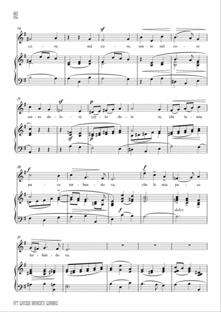 Scarlatti-Sento nel core in e minor,for Voice and Piano Voice Solo scores gallery preview page 4