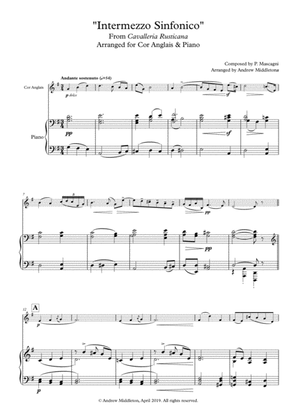 "Intermezzo sinfonico" from Cavalleria Rusticana arranged for Cor Anglais and Piano