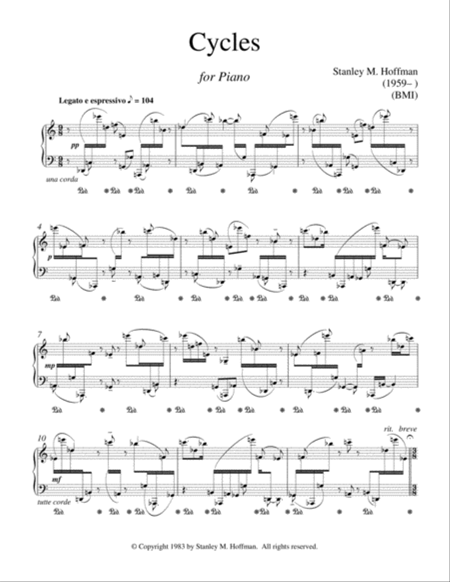 Cycles Piano Solo scores gallery preview page 1