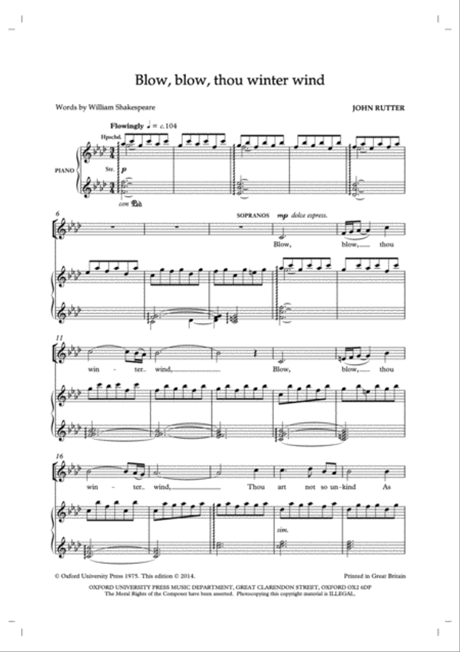 Blow, blow, thou winter wind Divisi scores gallery preview page 2