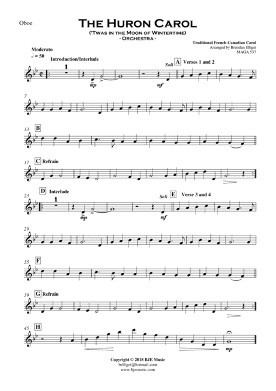 The Huron Carol ('Twas in the Moon of Wintertime) - Orchestra Full Orchestra scores gallery preview page 4