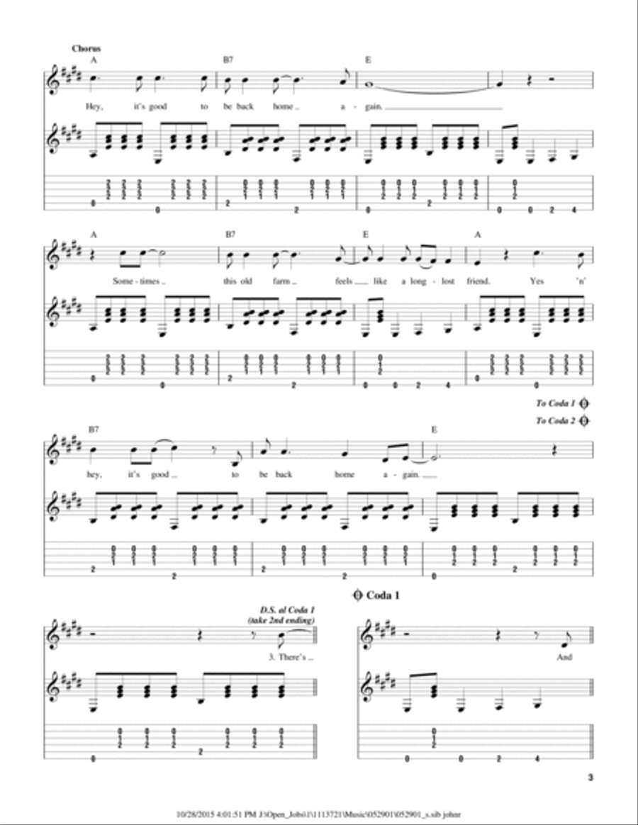 Back Home Again Acoustic Guitar scores gallery preview page 3