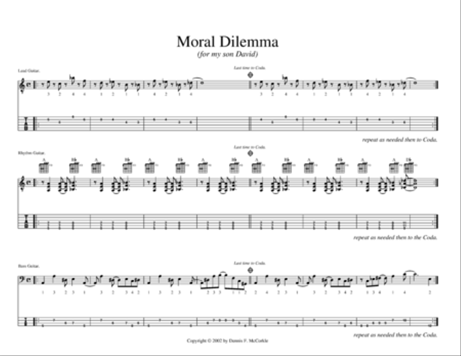 Moral Dilemma (Looping) Moral Dilemma (Looping) String Duet scores gallery preview page 1