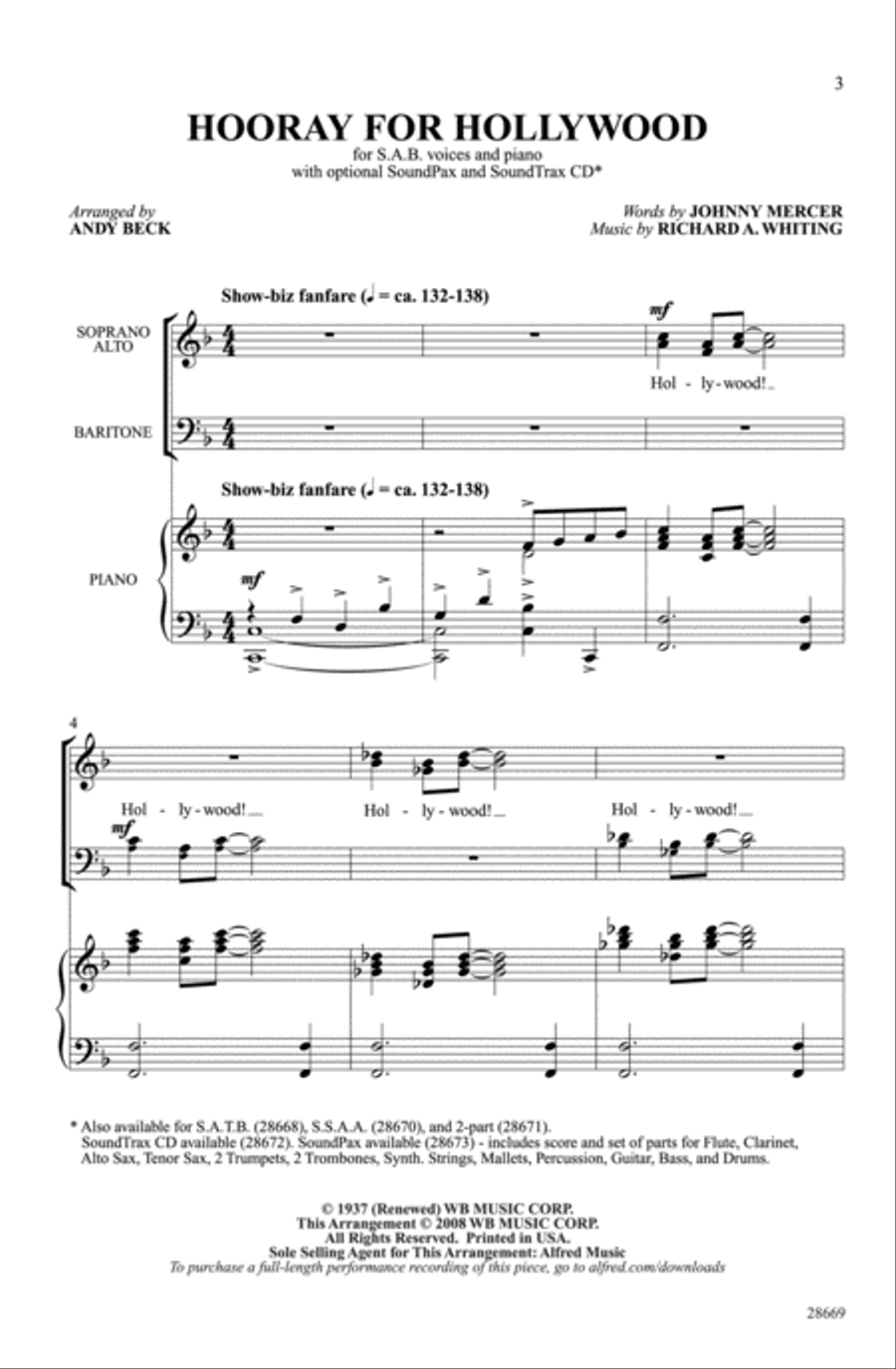 Hooray for Hollywood Choir scores gallery preview page 2