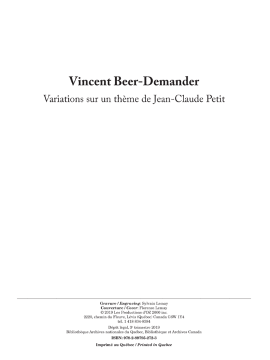 Variations sur un thème de Jean-Claude Petit Mandolin scores gallery preview page 1